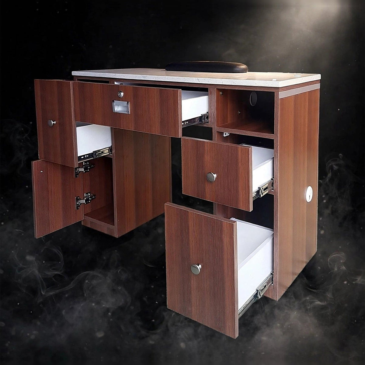 Nail Table T-LV Single - Silver Line Brown / Aluminum