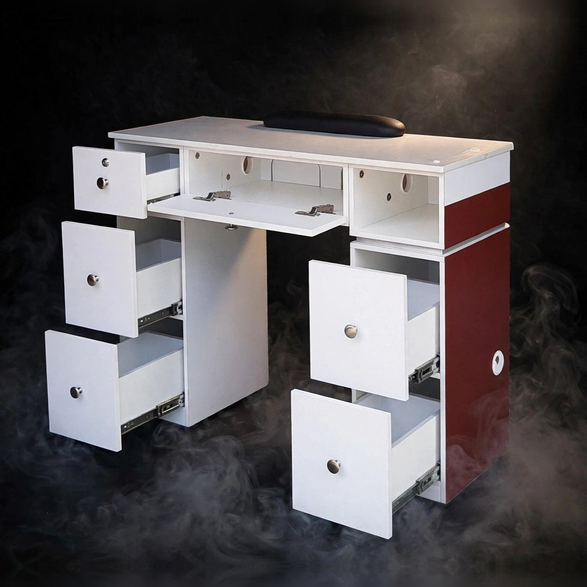 Nail Table T07 - White / Burgundy