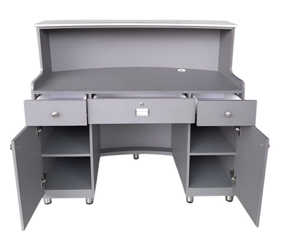 Reception Desk CLV - Dark Slate Gray/Aluminum