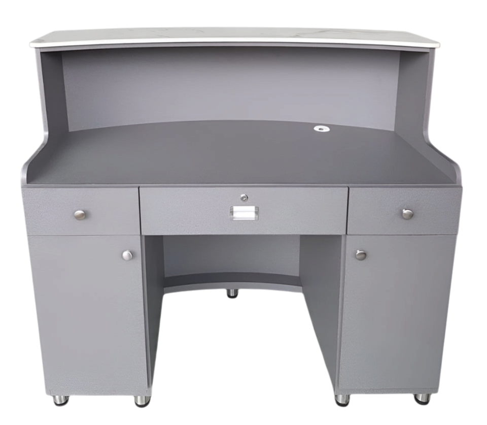Reception Desk CLV - Dark Slate Gray/Aluminum