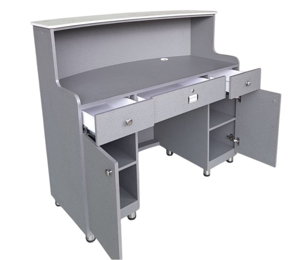 Reception Desk CLV - Dark Slate Gray/Aluminum