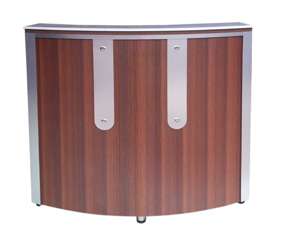 Reception Desk CLV - Silver Lines Brown/Aluminum