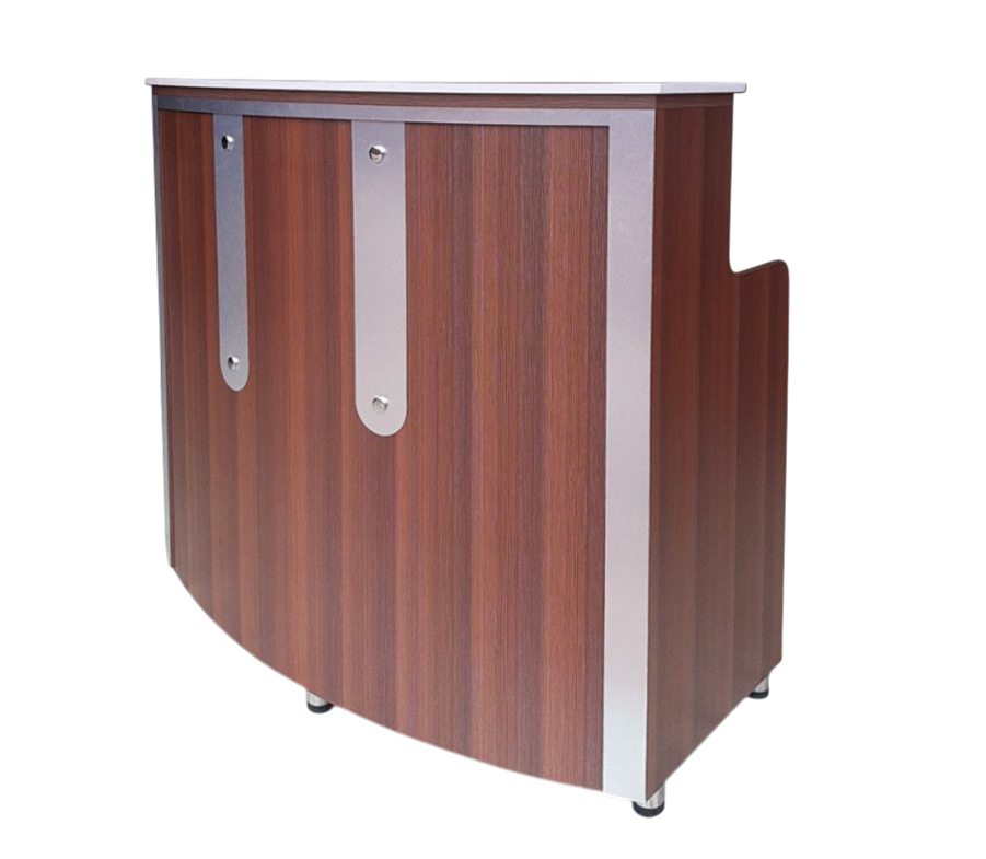Reception Desk CLV - Silver Lines Brown/Aluminum