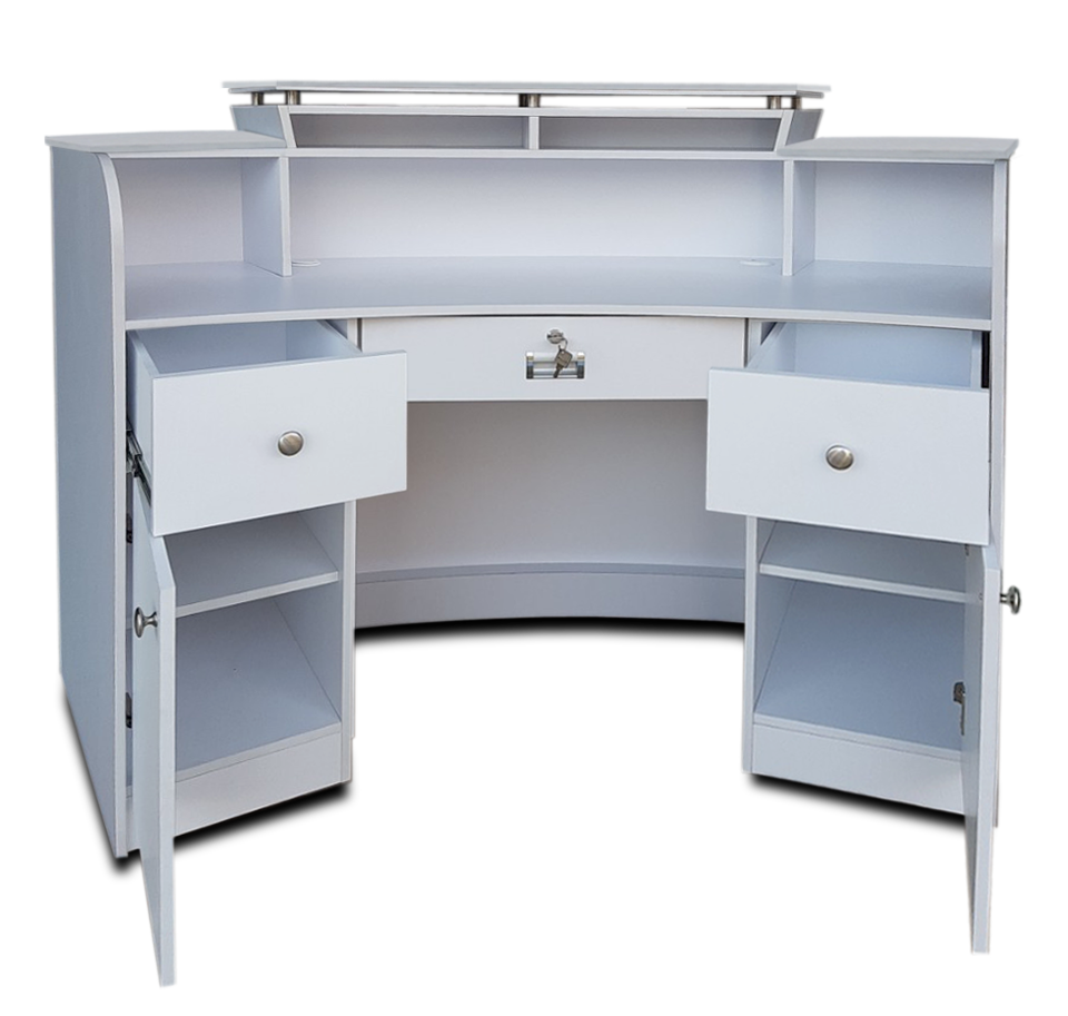 Reception Desk C-64 - White/Aluminum