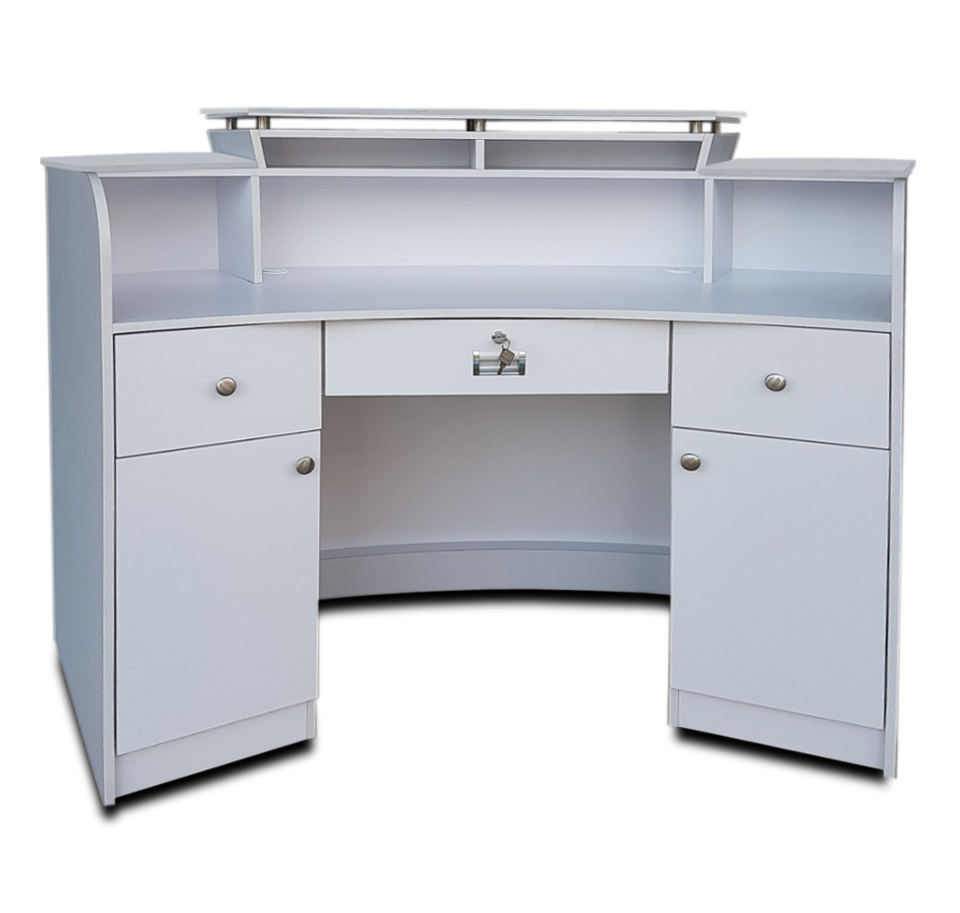 Reception Desk C-64 - White/Aluminum