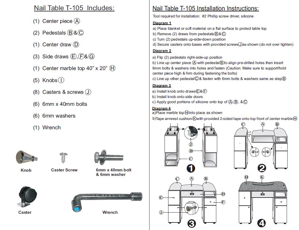 Nail Table T-105