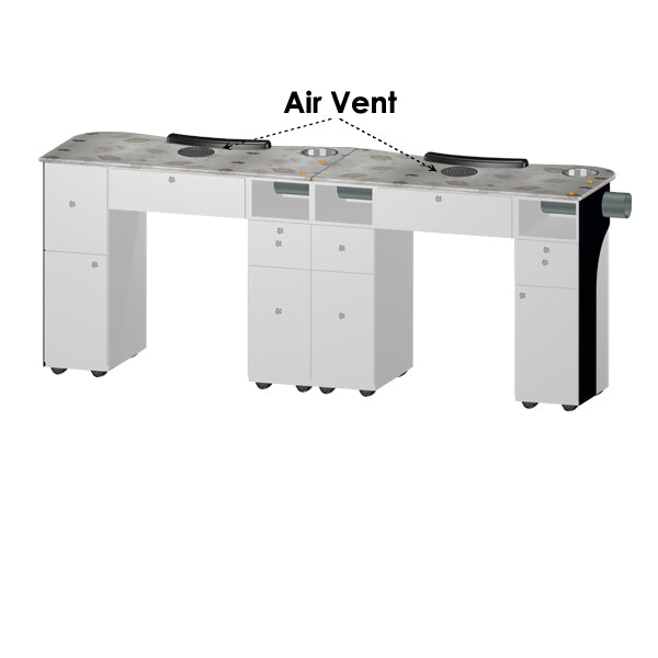 Custom Made Double Nail Table & Air Vent