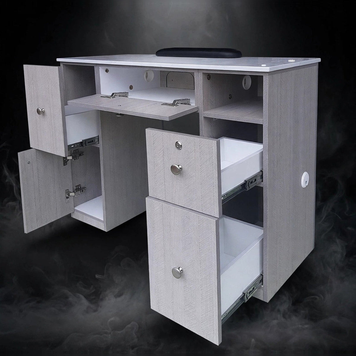 Nail Table TDL - Weathered Gray / Aluminum Lines
