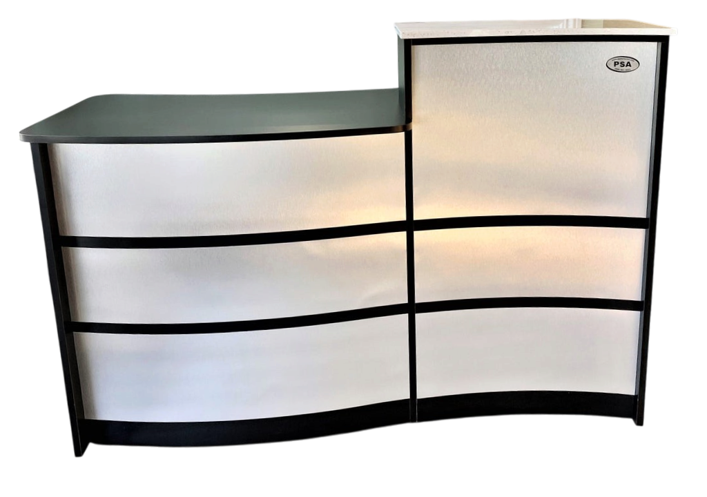 Reception Desk C-S - Aluminum/White