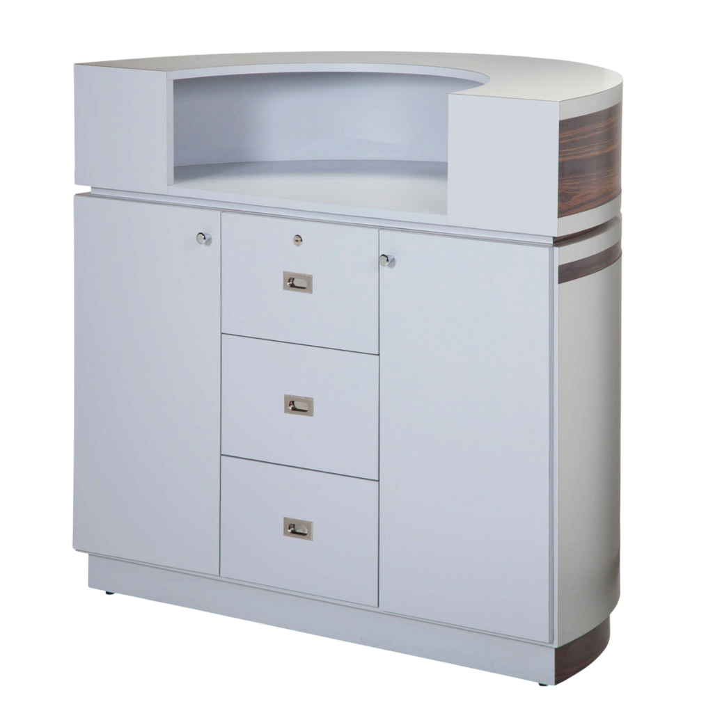Reception Desk C-48 - Cherry / Aluminum