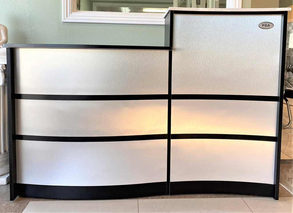 Reception Desk C-S - Aluminum/Black