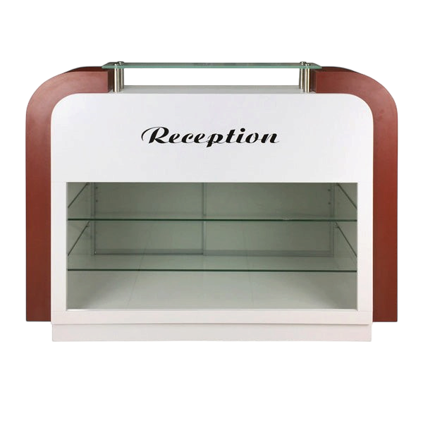 Reception Desk C-39 - White/Burgundy