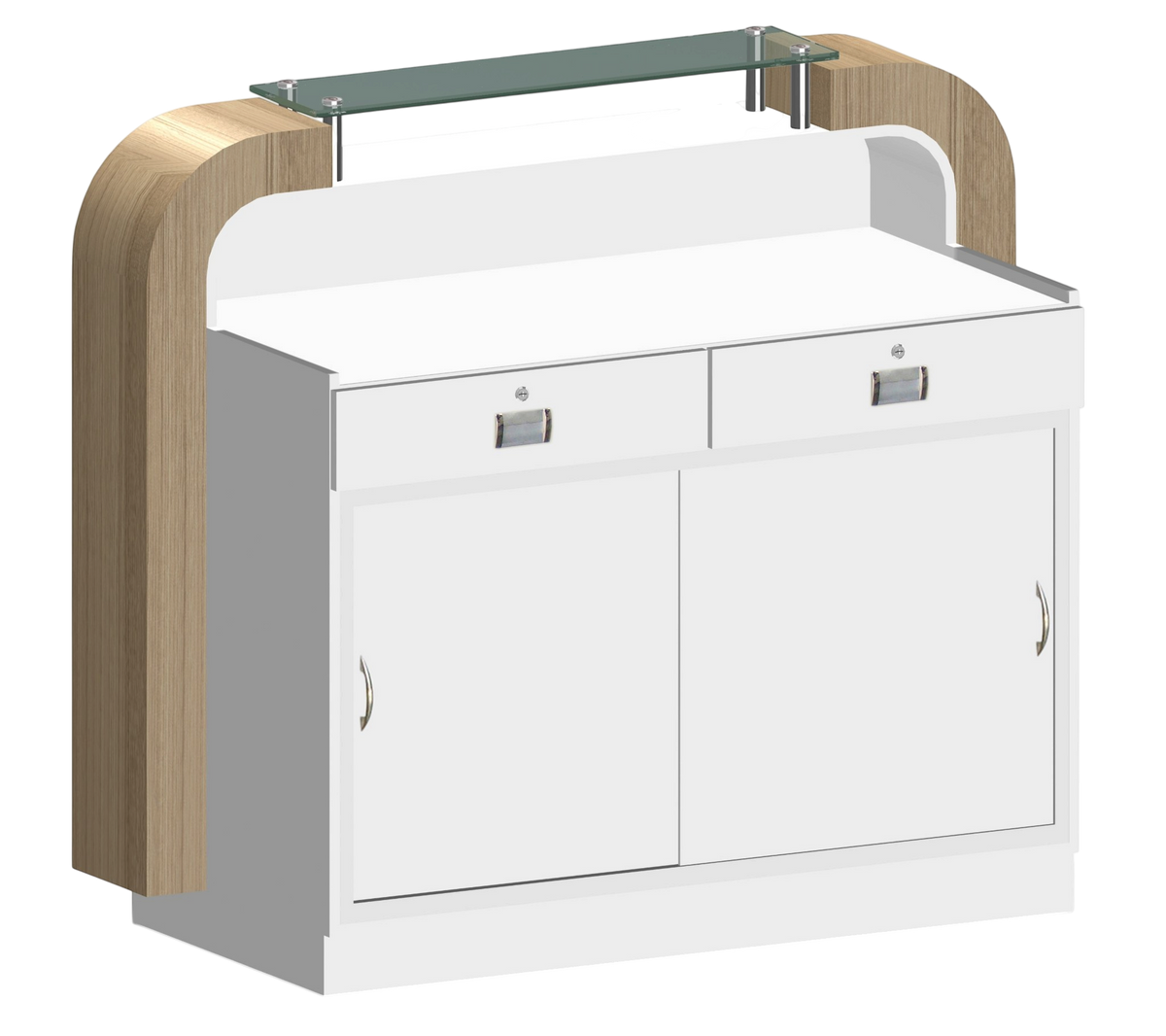 Reception Desk C-39 - White/Copper