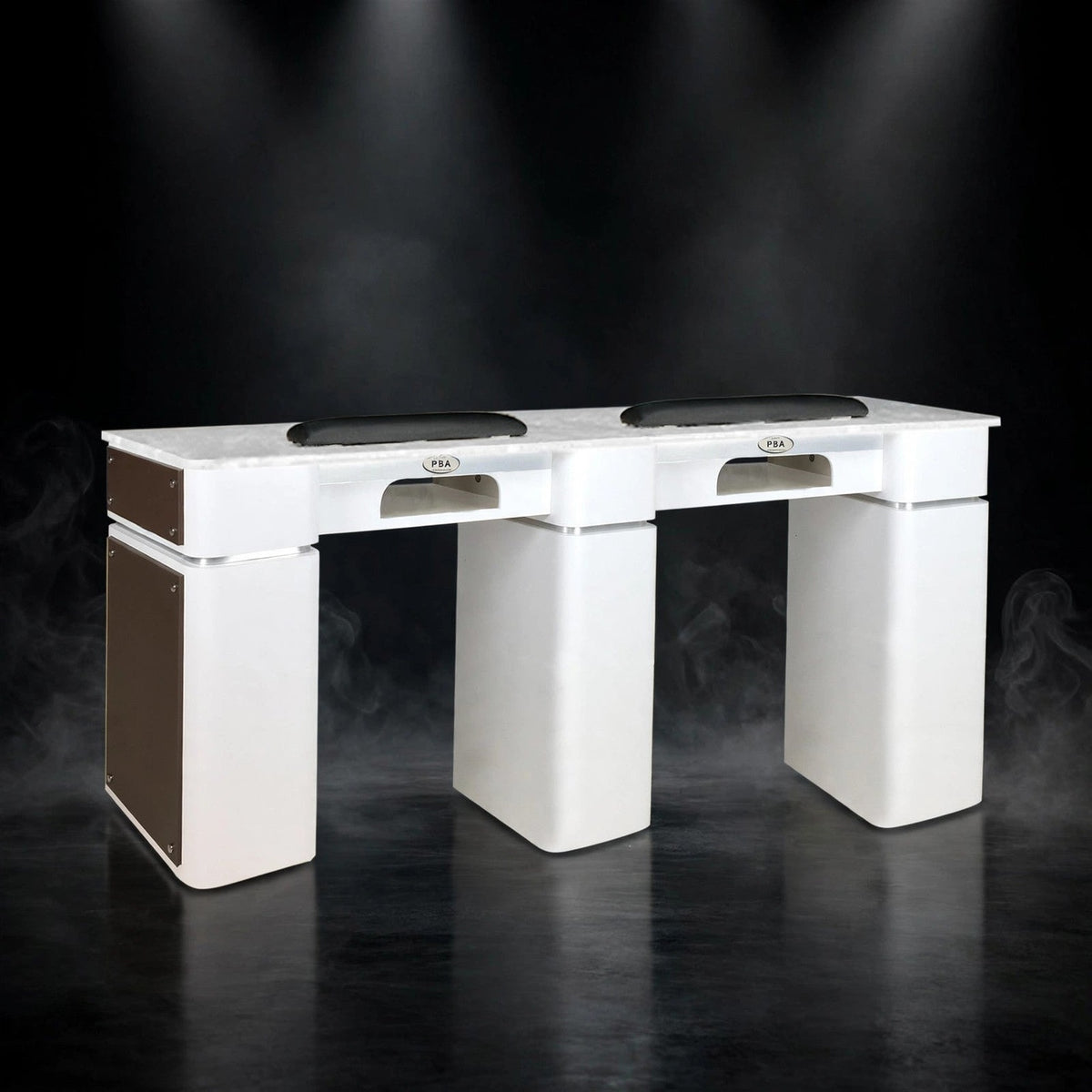Nail Table T-39 Double with Gel Hole - White / Chocolate
