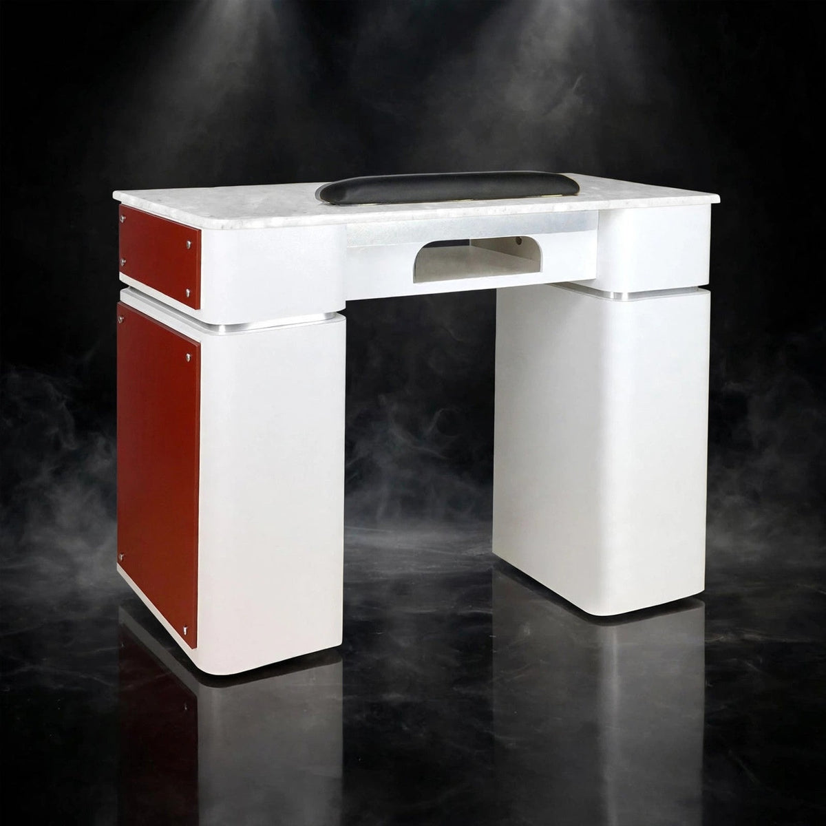 Nail Table T-39 Single with Gel Hole - White / Burgundy