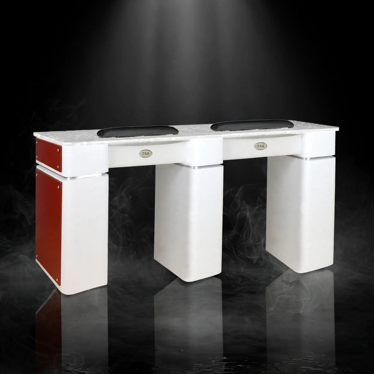 Nail Table T-39 Double - White / Burgundy