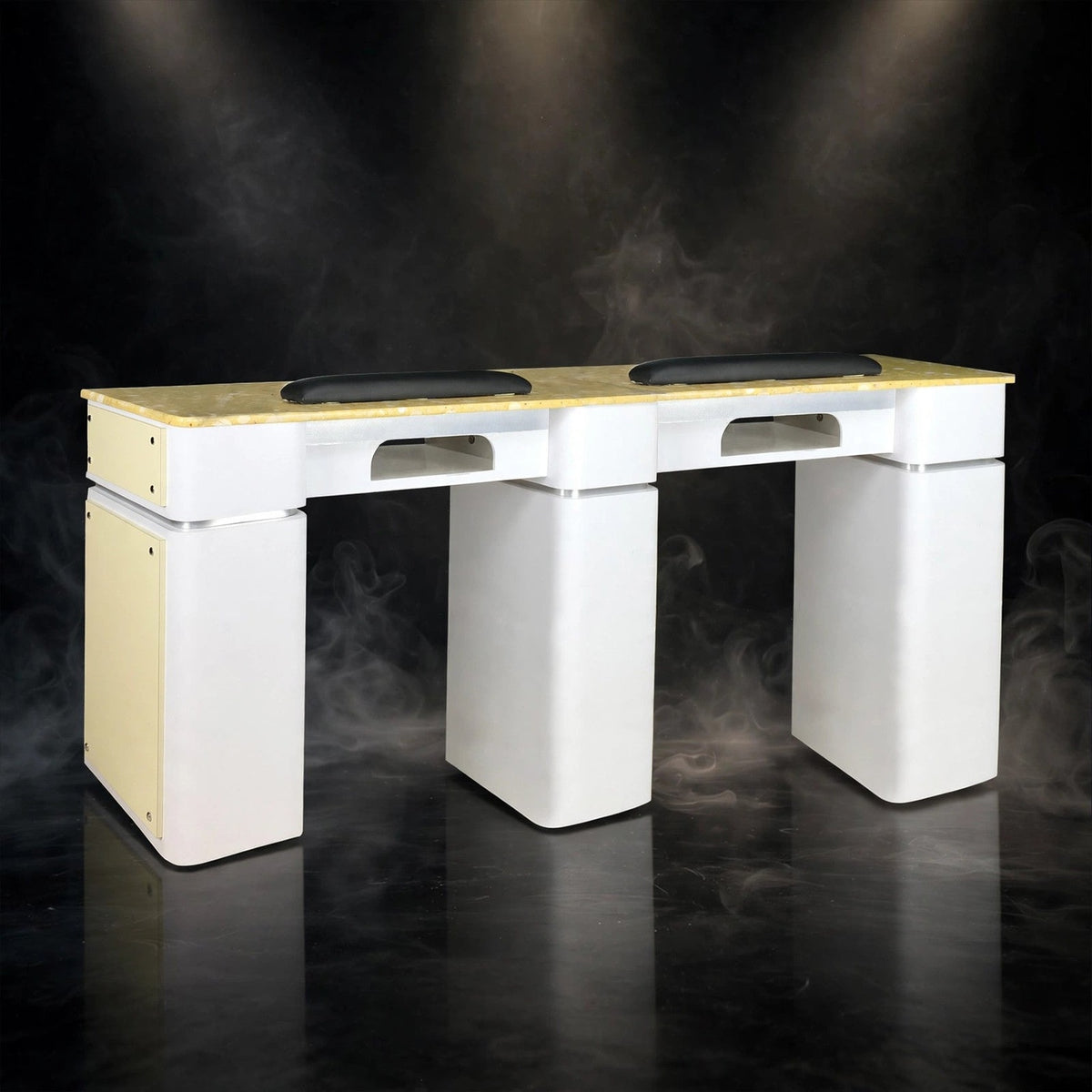 Nail Table T-39 Double with Gel Hole - White / Beige