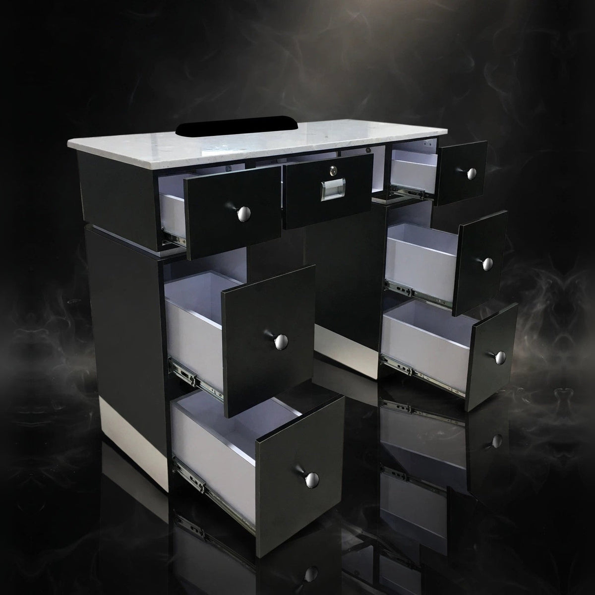 Nail Table T-06 - Black / Aluminum