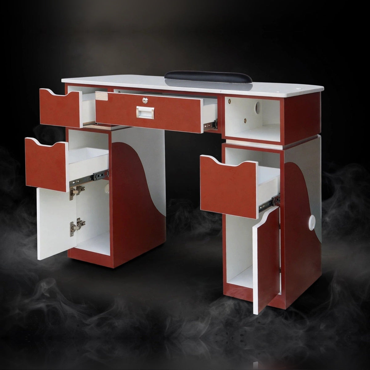 Nail Table T-05 - Burgundy / Aluminum