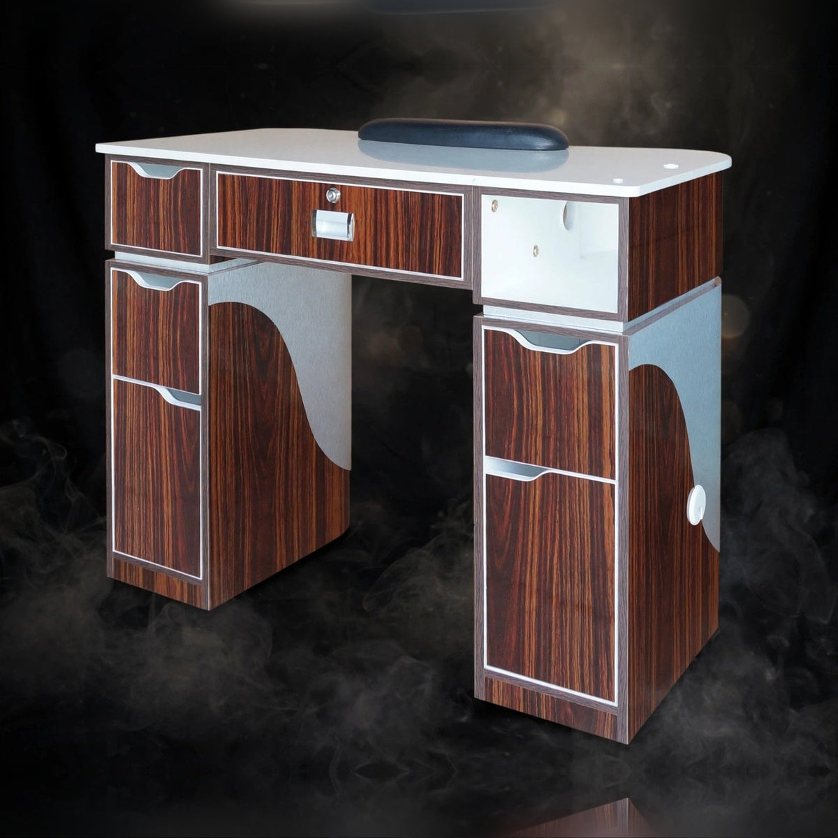 Nail Table T-05 - Cherry / Aluminum