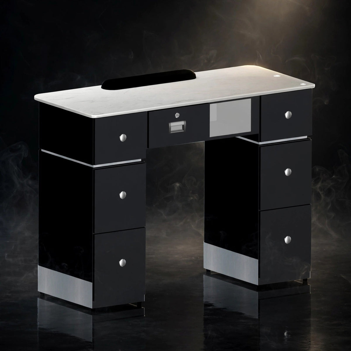 Nail Table T-06 - Black / Aluminum