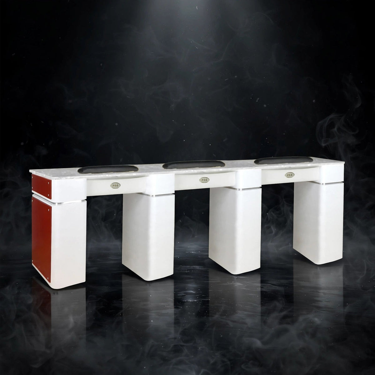 Nail Table T-39 Triple - White / Burgundy