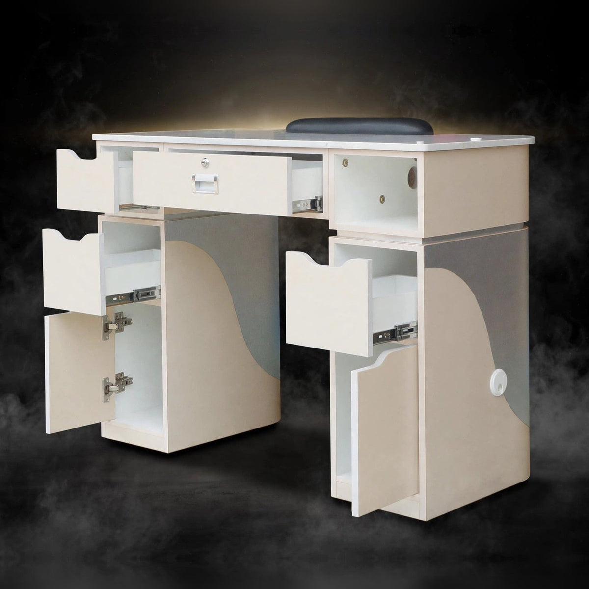 Nail Table T-05 - Beige / Aluminum