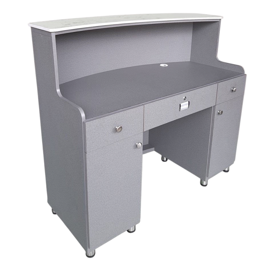 Reception Desk CLV - Dark Slate Gray/Aluminum