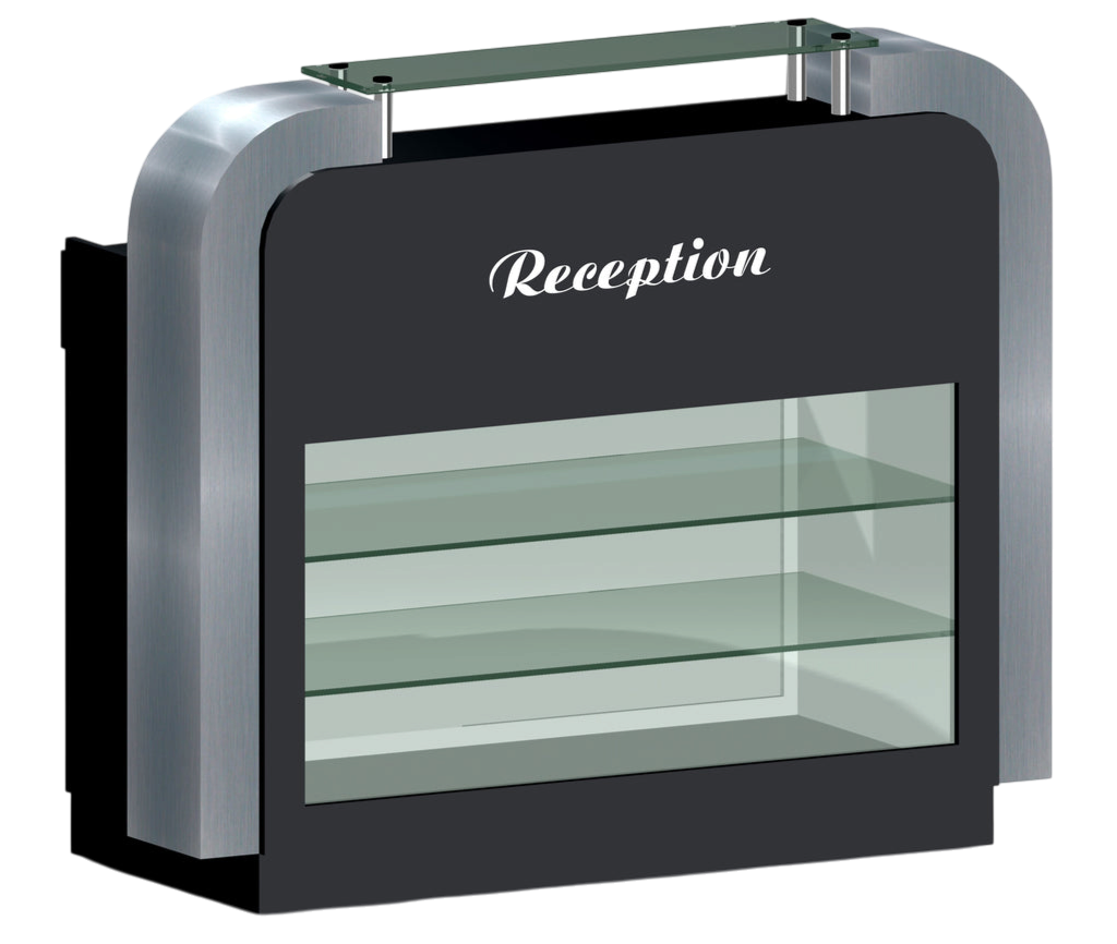 Reception Desk C-39 - Black / Aluminum