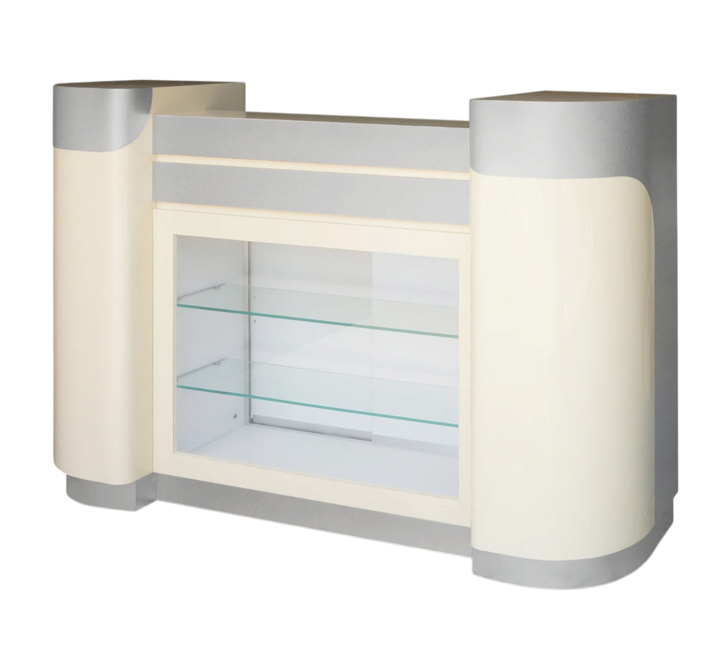 Reception Desk C-108 - Beige / Aluminum