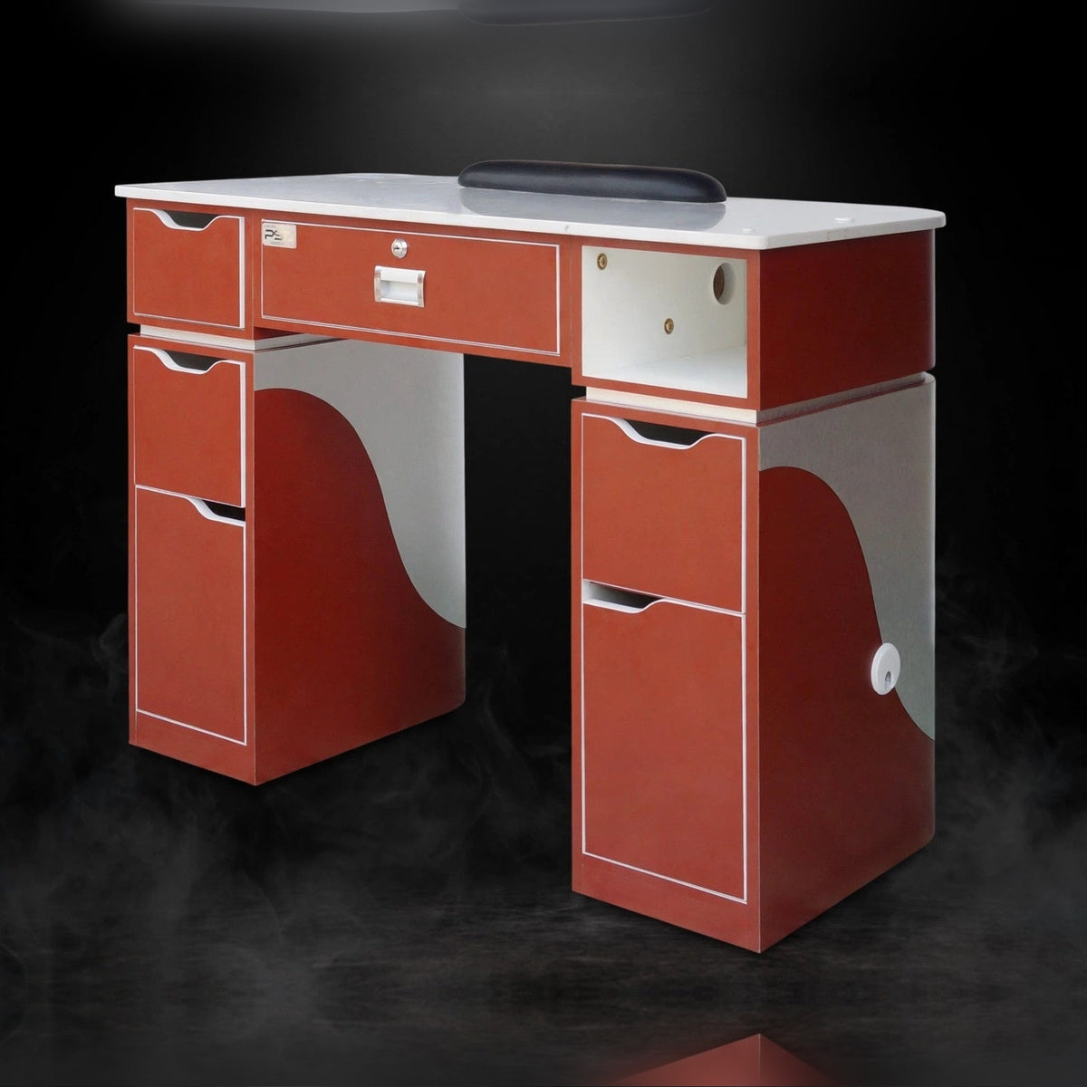 Nail Table T-05 - Burgundy / Aluminum