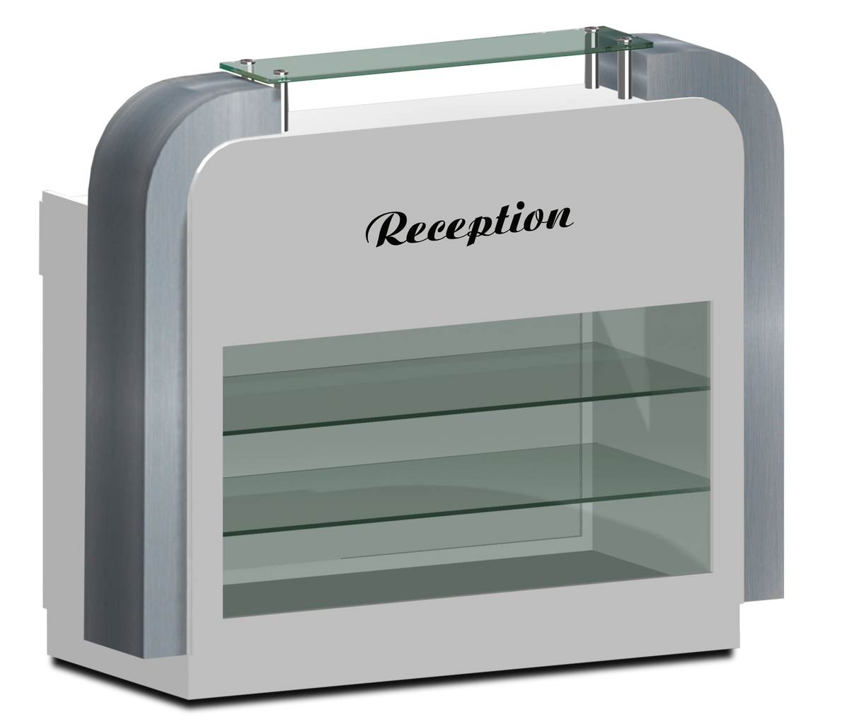 Reception Desk C-39 - White/Aluminum