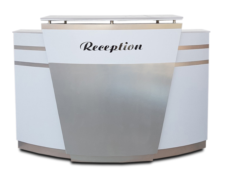 Reception Desk C-64 - White/Aluminum