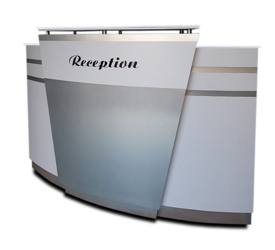 Reception Desk C-64 - White/Aluminum