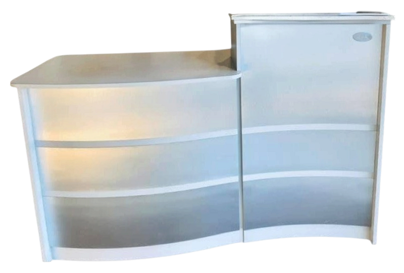 Reception Desk C-S - Aluminum/White