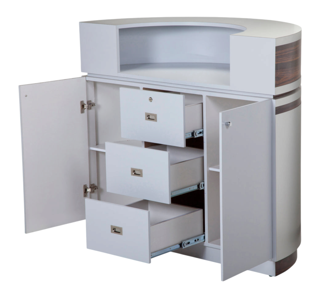 Reception Desk C-48 - Cherry / Aluminum