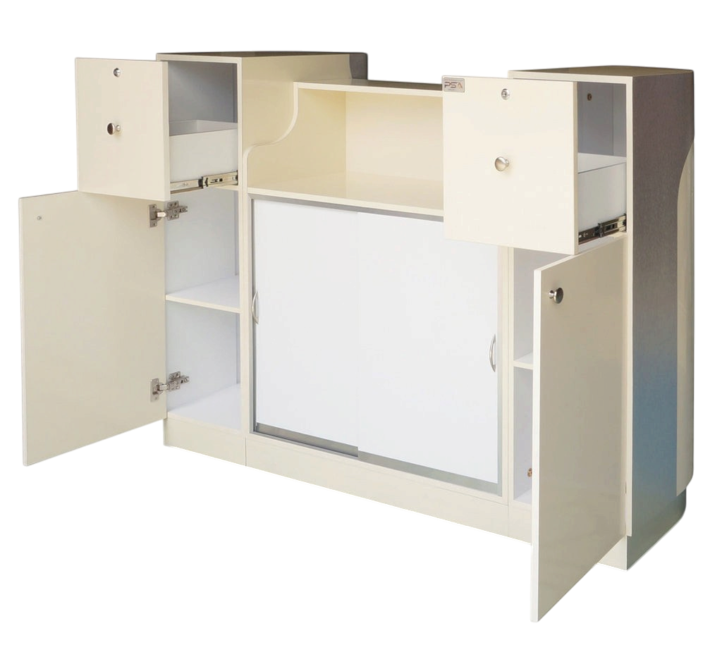 Reception Desk C-108 - Beige / Aluminum