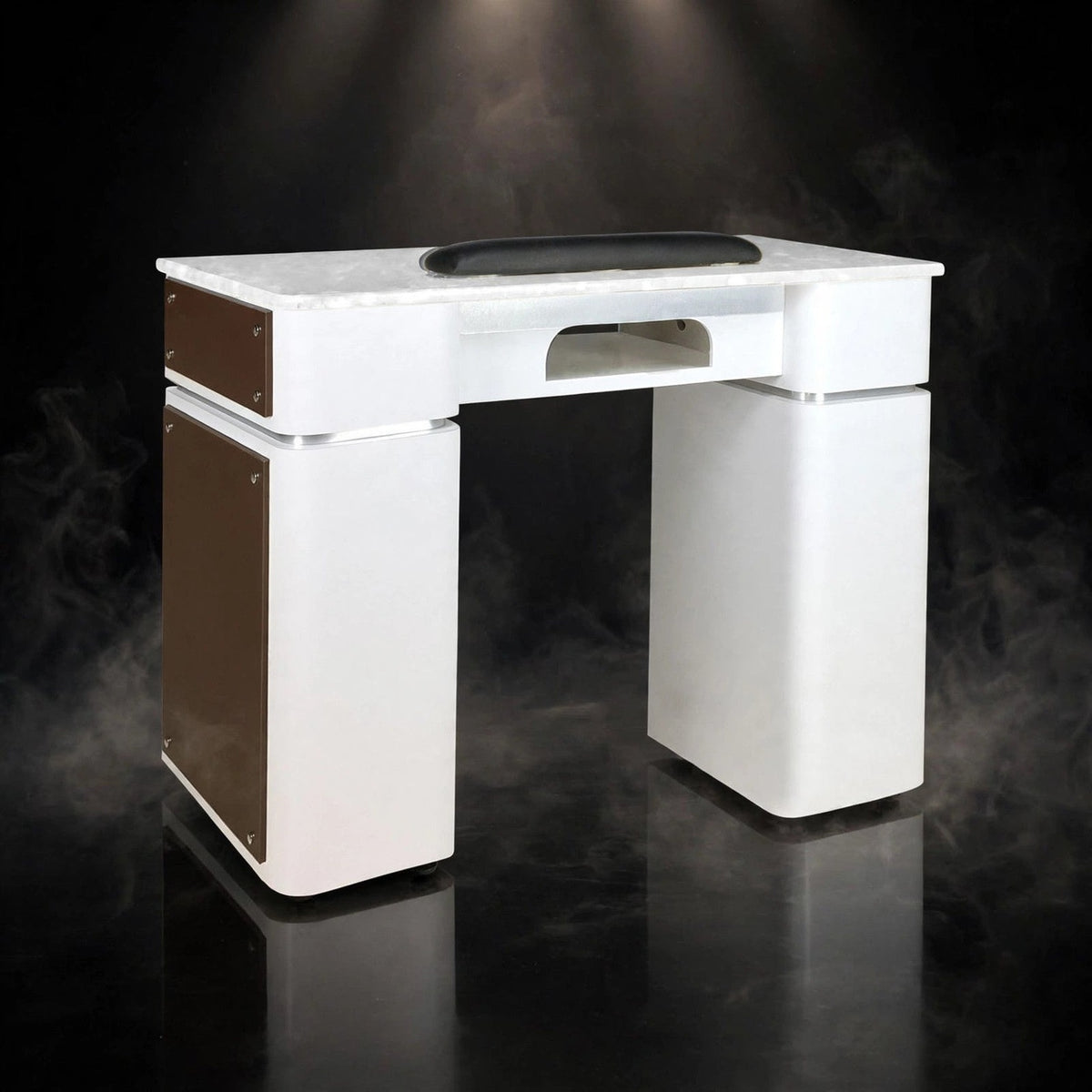 Nail Table T-39 Single with Gel Hole - White / Chocolate